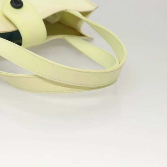 CHANEL COCO Mark Hand Bag Nylon Yellow Gold CC Auth - Picture 7 of 16